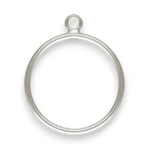 🆕🔗 Round Pendant with Outer Jump Ring in Sterling Silver