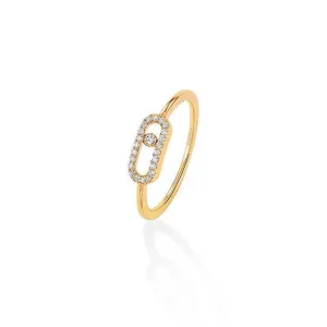 0.09ctw Yellow Gold Diamond Pavé Fashion Ring