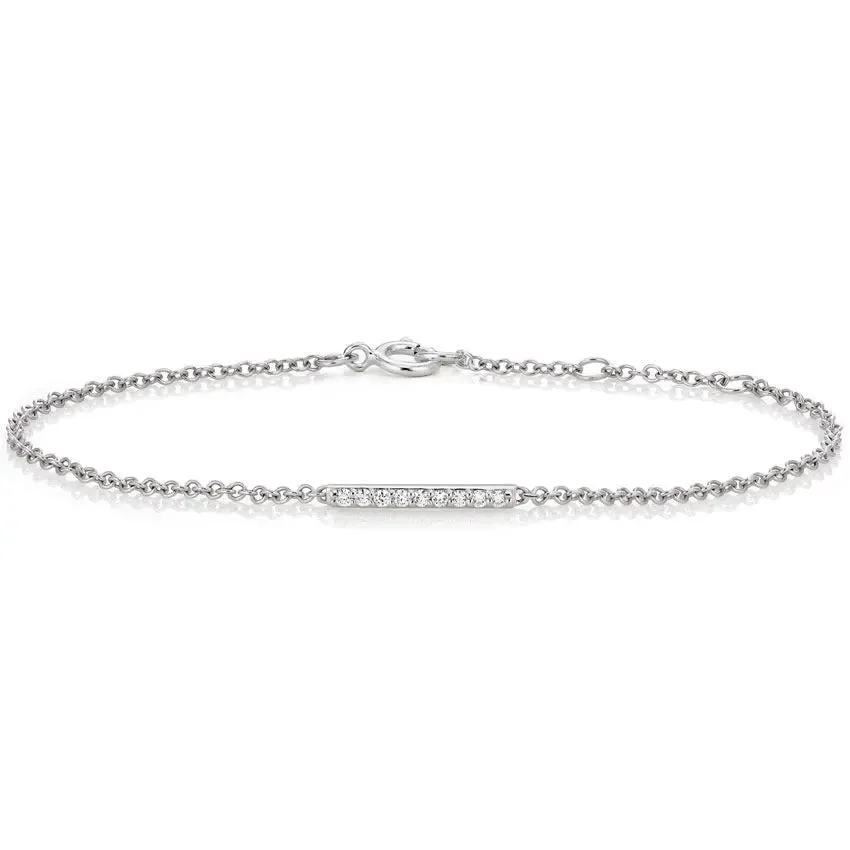 0.1 CTW Pave Diamond Bar Set Bracelet