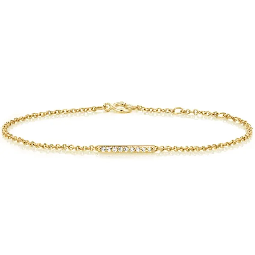 0.1 CTW Pave Diamond Bar Set Bracelet