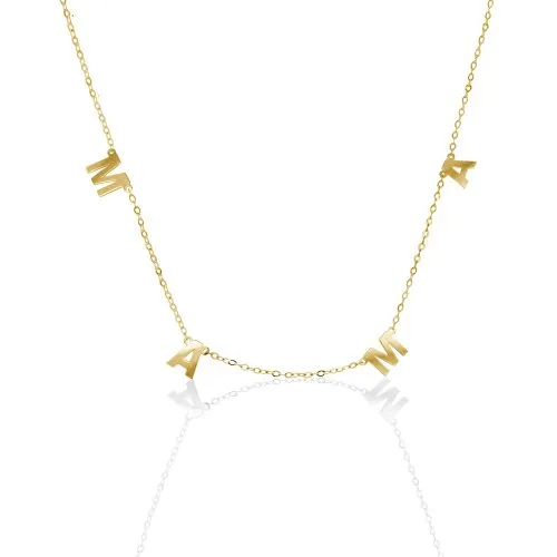 10k Gold MAMA Charm Necklace