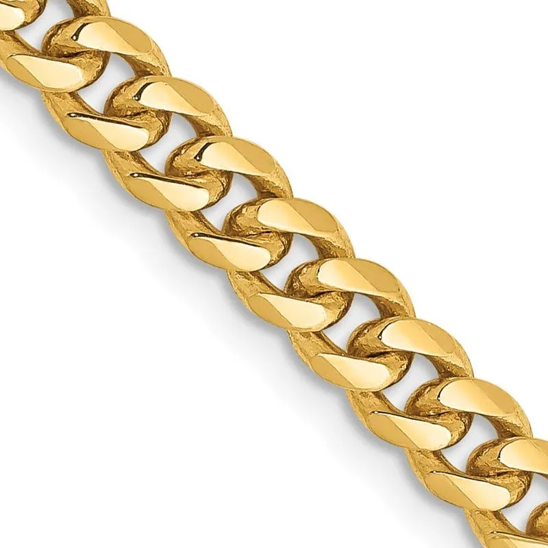 14K 4.25mm Solid Miami Cuban Link with Lobster Clasp Chain Necklace