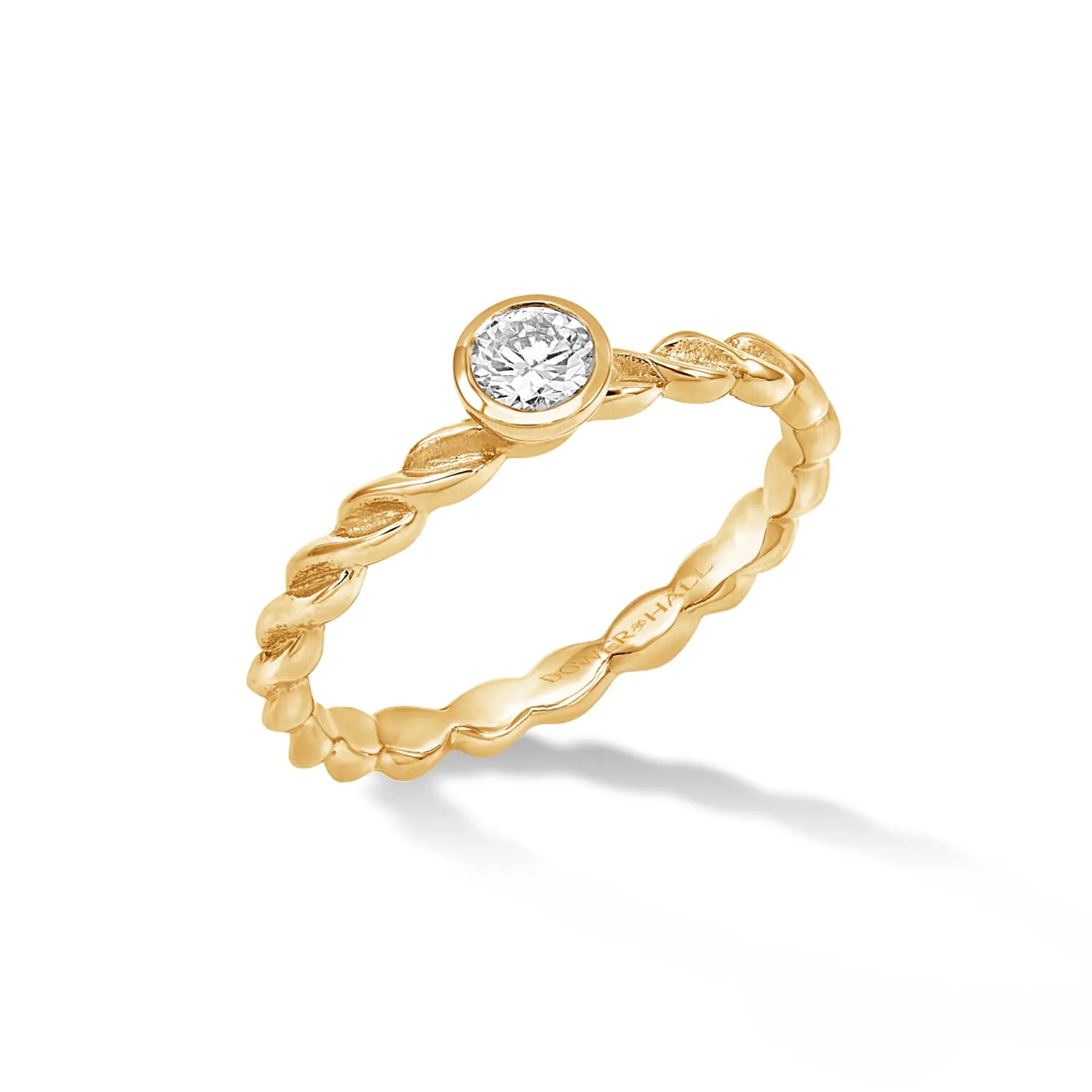 14k Twist Narrative Ring with 0.25ct Diamond