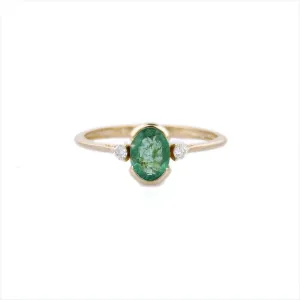 14K Yellow Gold Emerald Ring