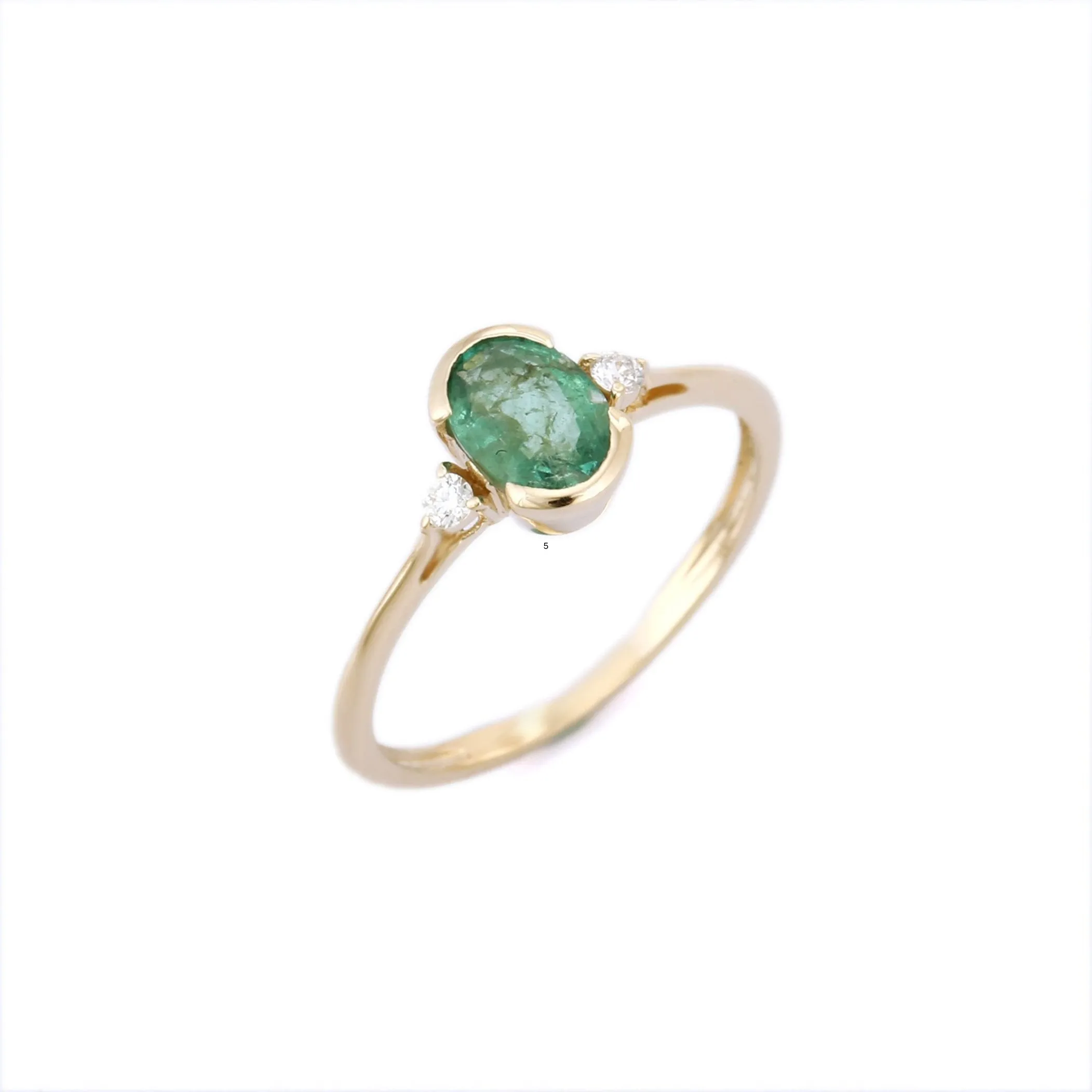 14K Yellow Gold Emerald Ring