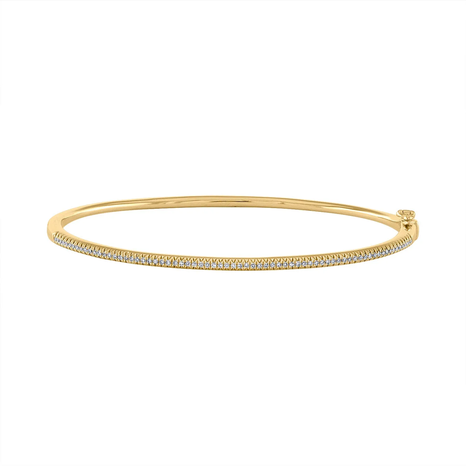 14KT GOLD THIN DIAMOND BANGLE BRACELET