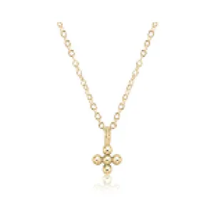 16" choker classic gold - signature cross small gold charm by enewton