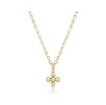 16" choker classic gold - signature cross small gold charm by enewton