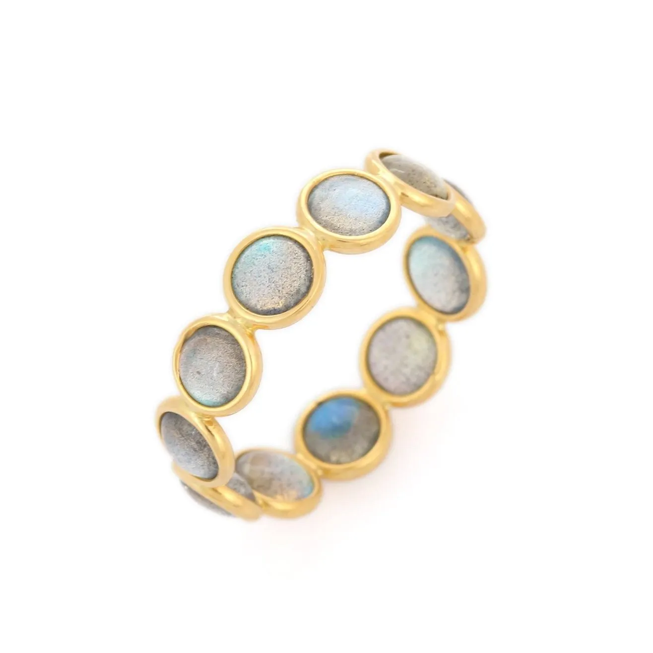 18K Gold Labradorite Eternity Band