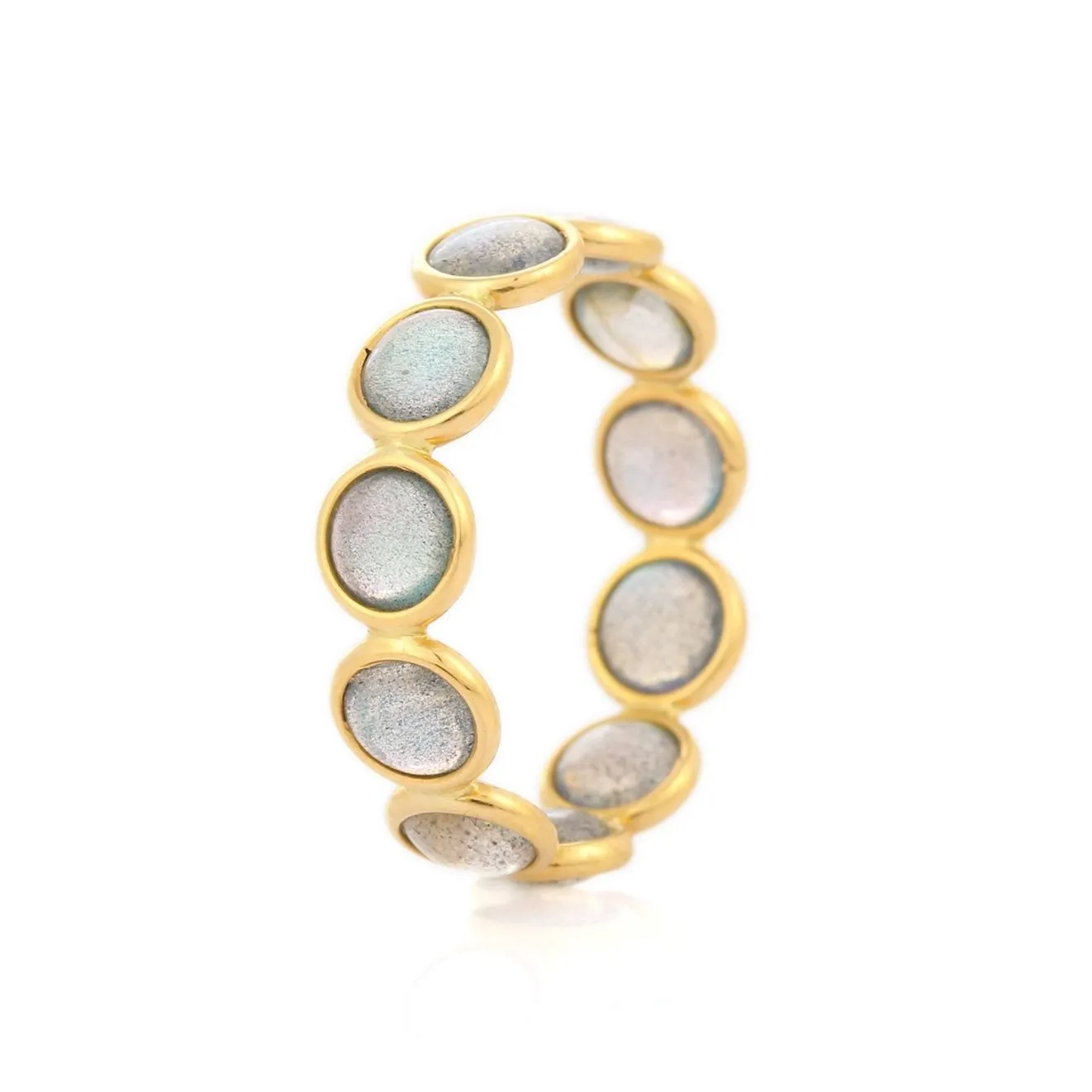 18K Gold Labradorite Eternity Band