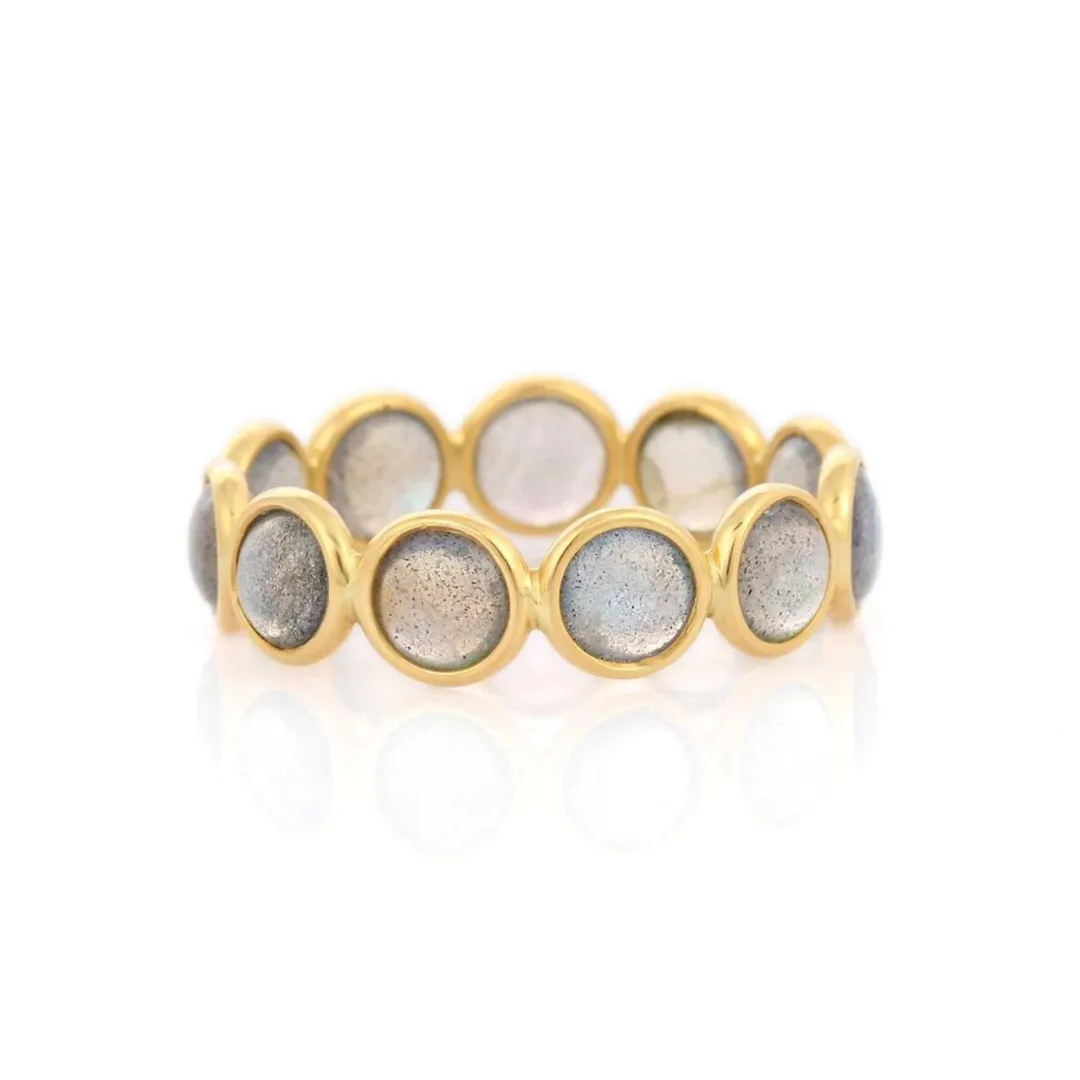 18K Gold Labradorite Eternity Band