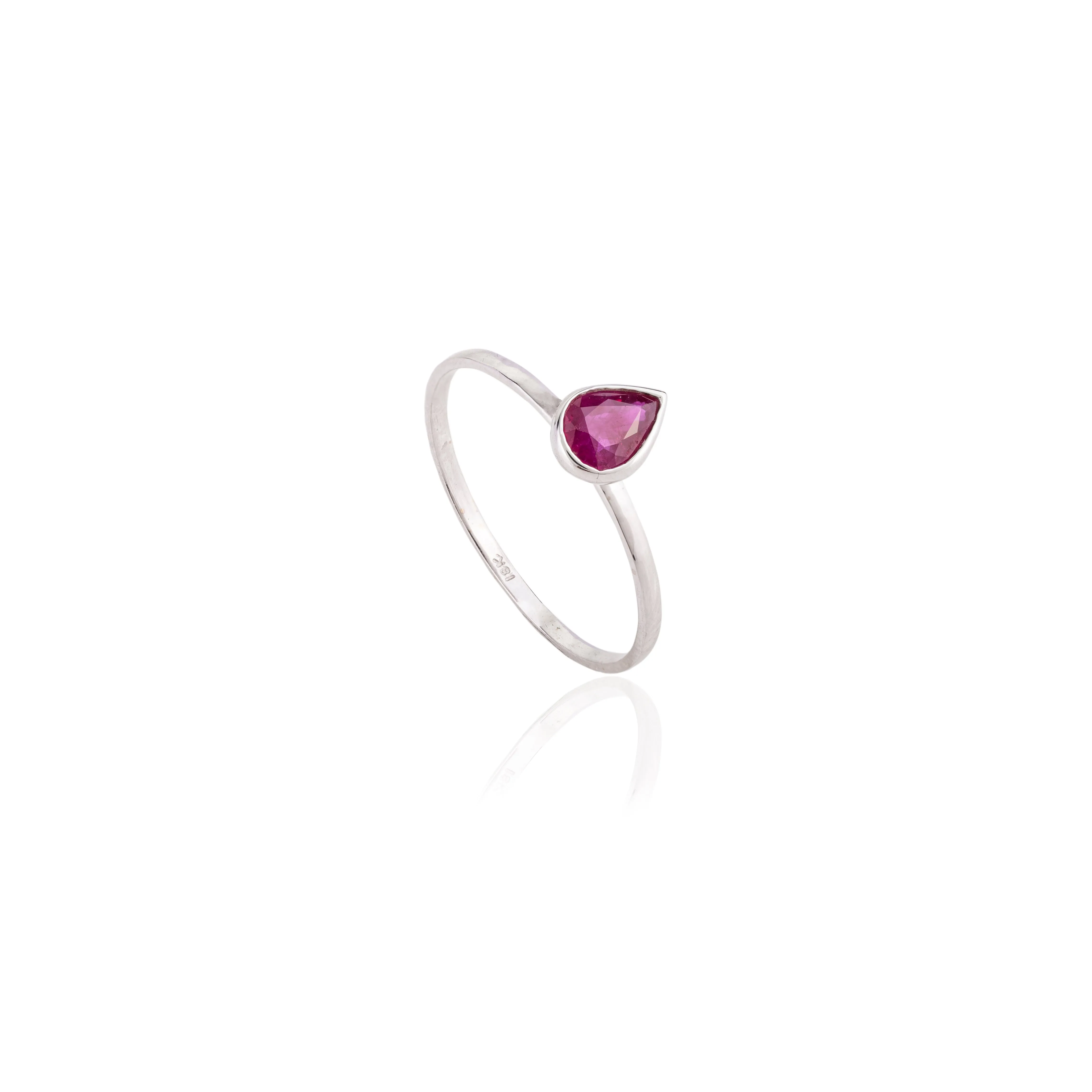 18K White Gold Statement Ruby Ring