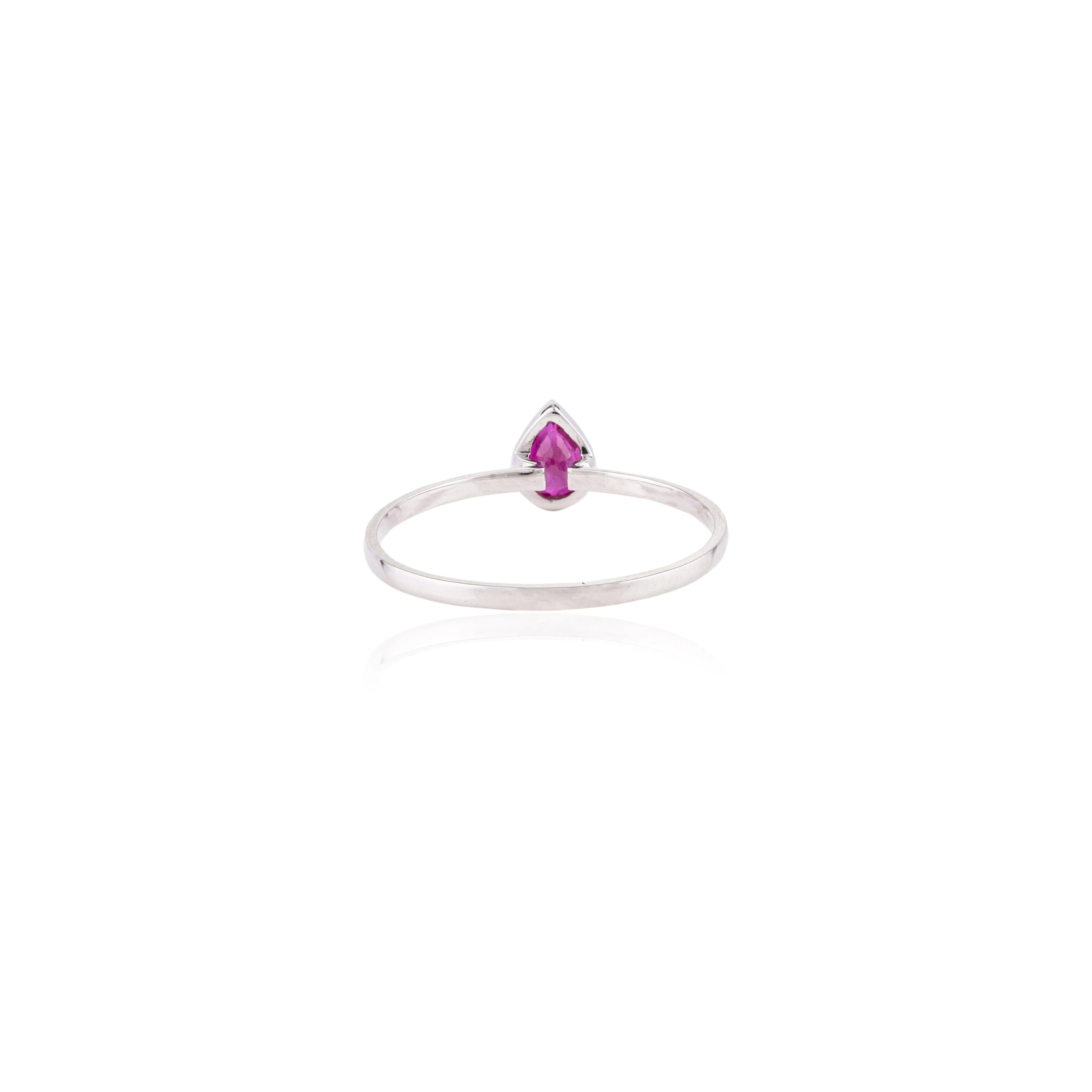 18K White Gold Statement Ruby Ring