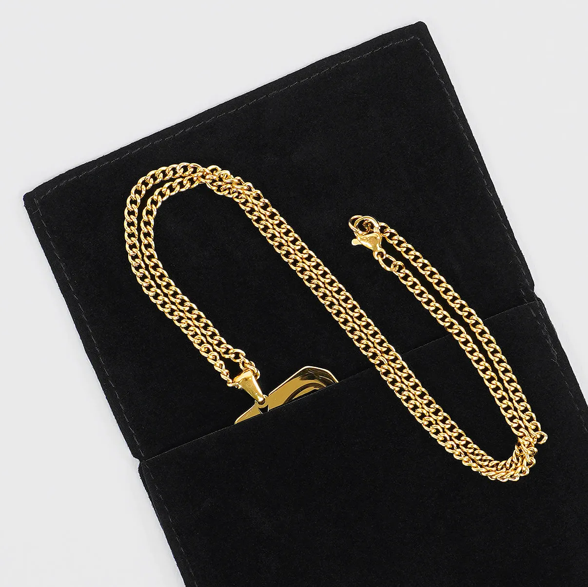 2 Number Pendant with Chain Necklace - Gold Plated Stainless Steel