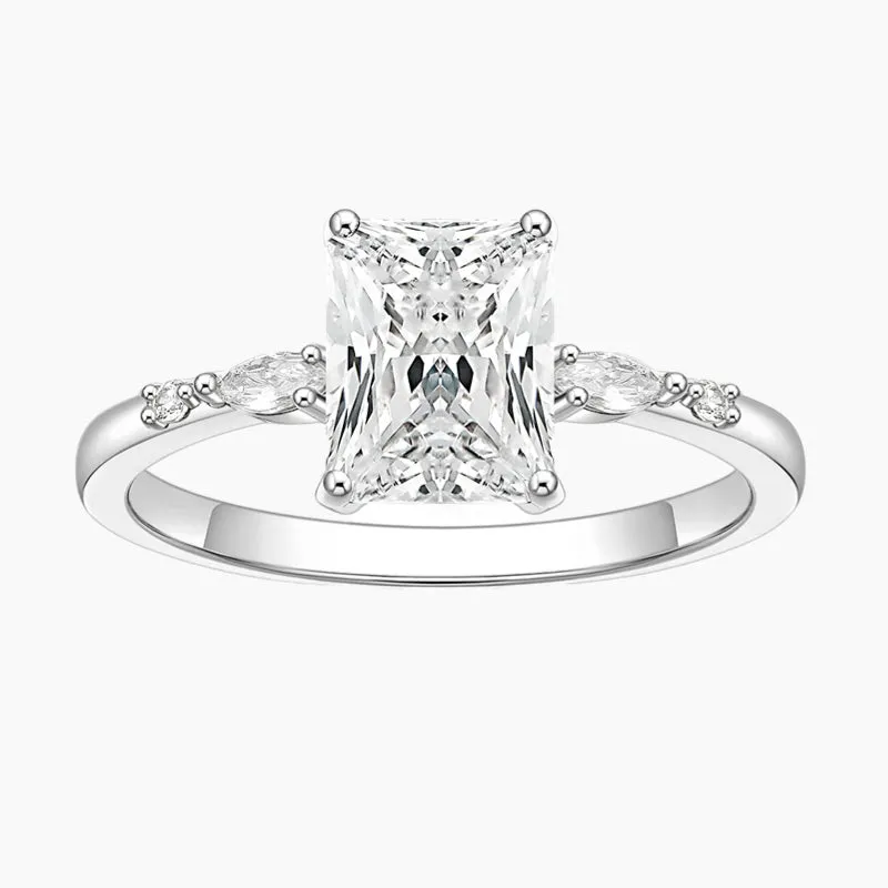 2CT Classic Radiant Cut Engagement Anniversary Ring