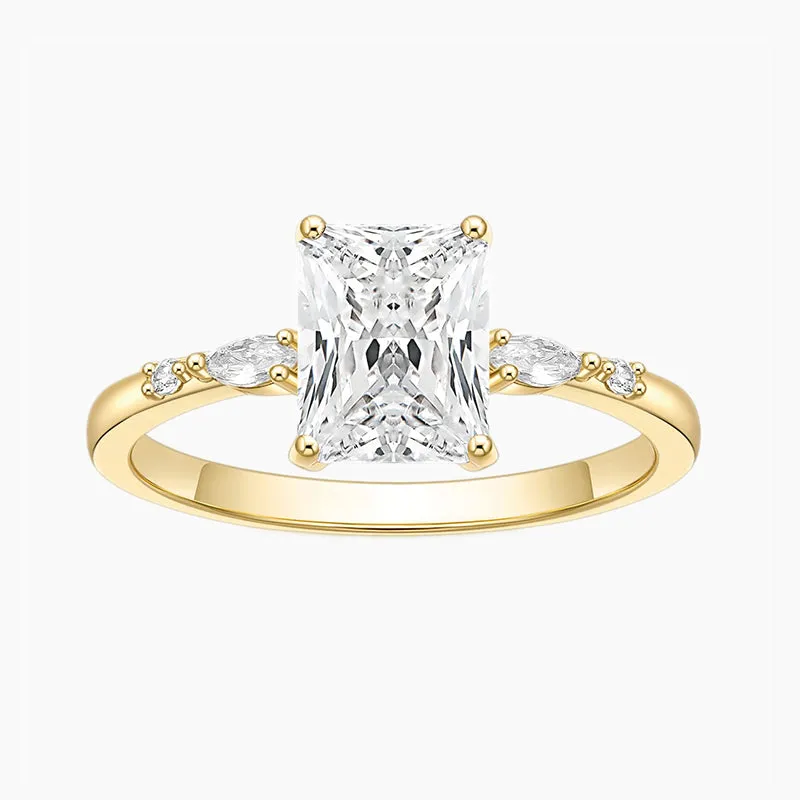 2CT Classic Radiant Cut Engagement Anniversary Ring