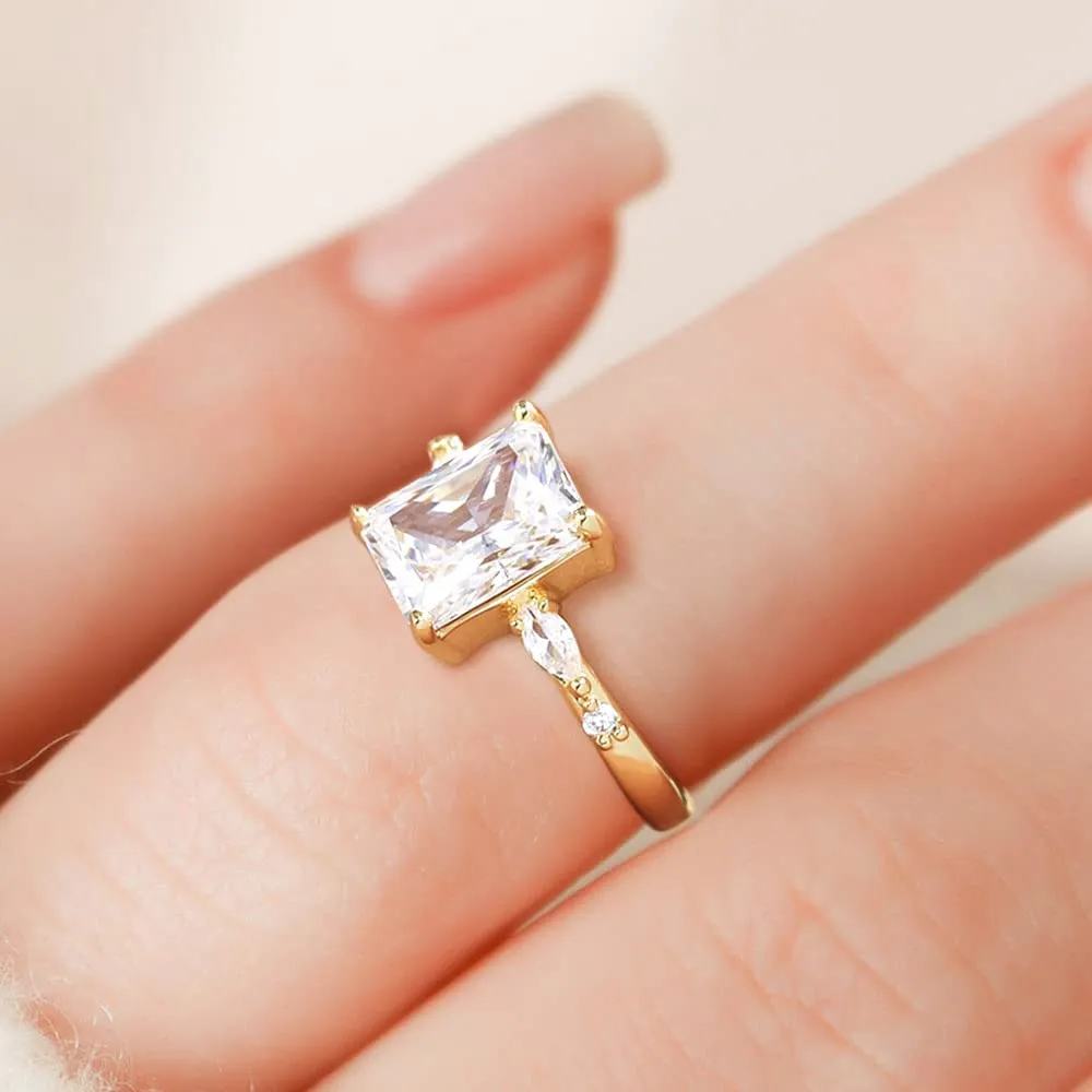 2CT Classic Radiant Cut Engagement Anniversary Ring