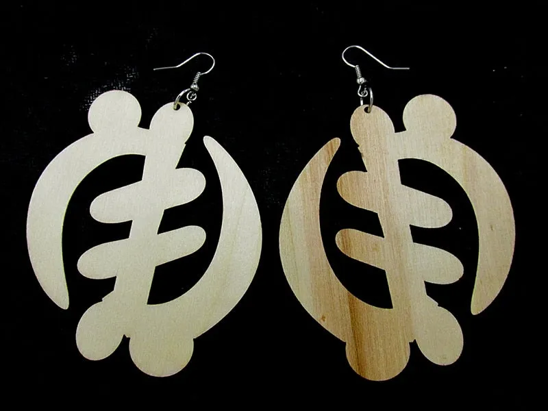 5pairs/lot  Adinkra Gye Nyame Wood Earrings