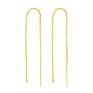 9ct Yellow Gold Chain Threader Drop Earrings