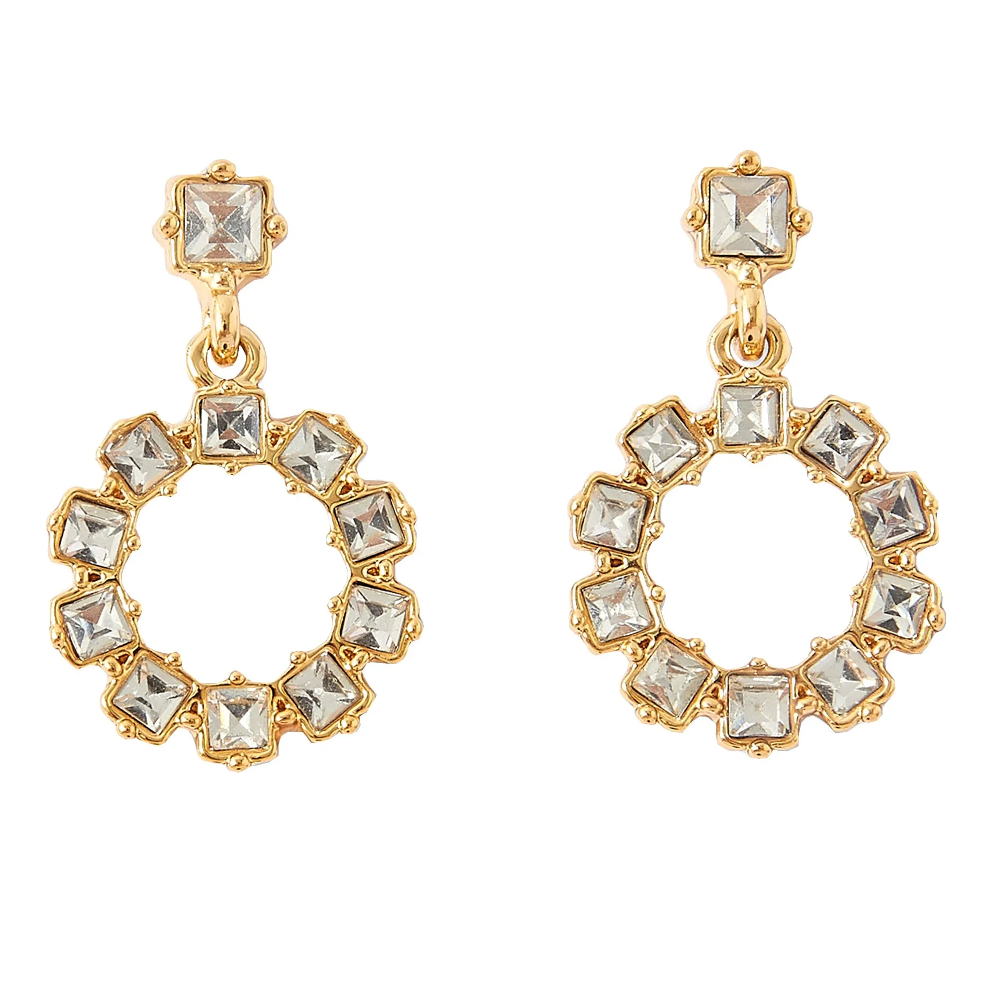 Accessorize London Women's Gold Crystal doorknocker earrings