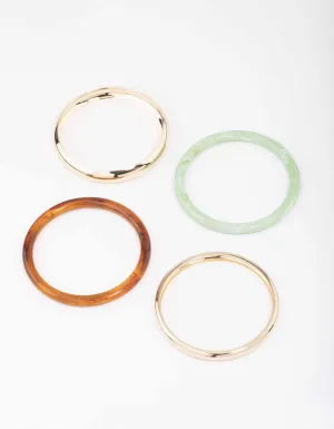 Acrylic Mixed Bangle 4-Pack