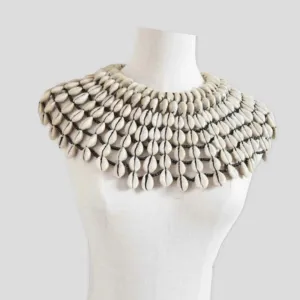 African Cowrie Collar Necklace (18in x 5.5in)