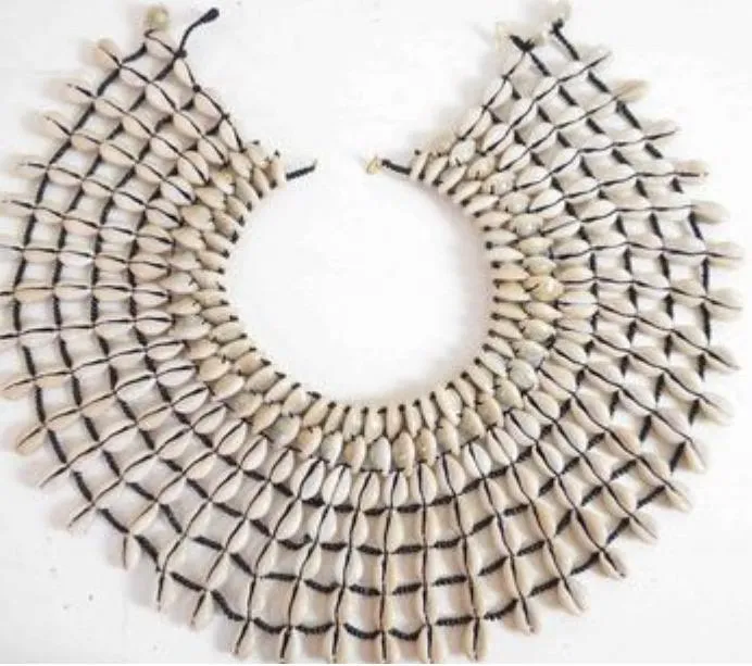 African Cowrie Collar Necklace (18in x 5.5in)