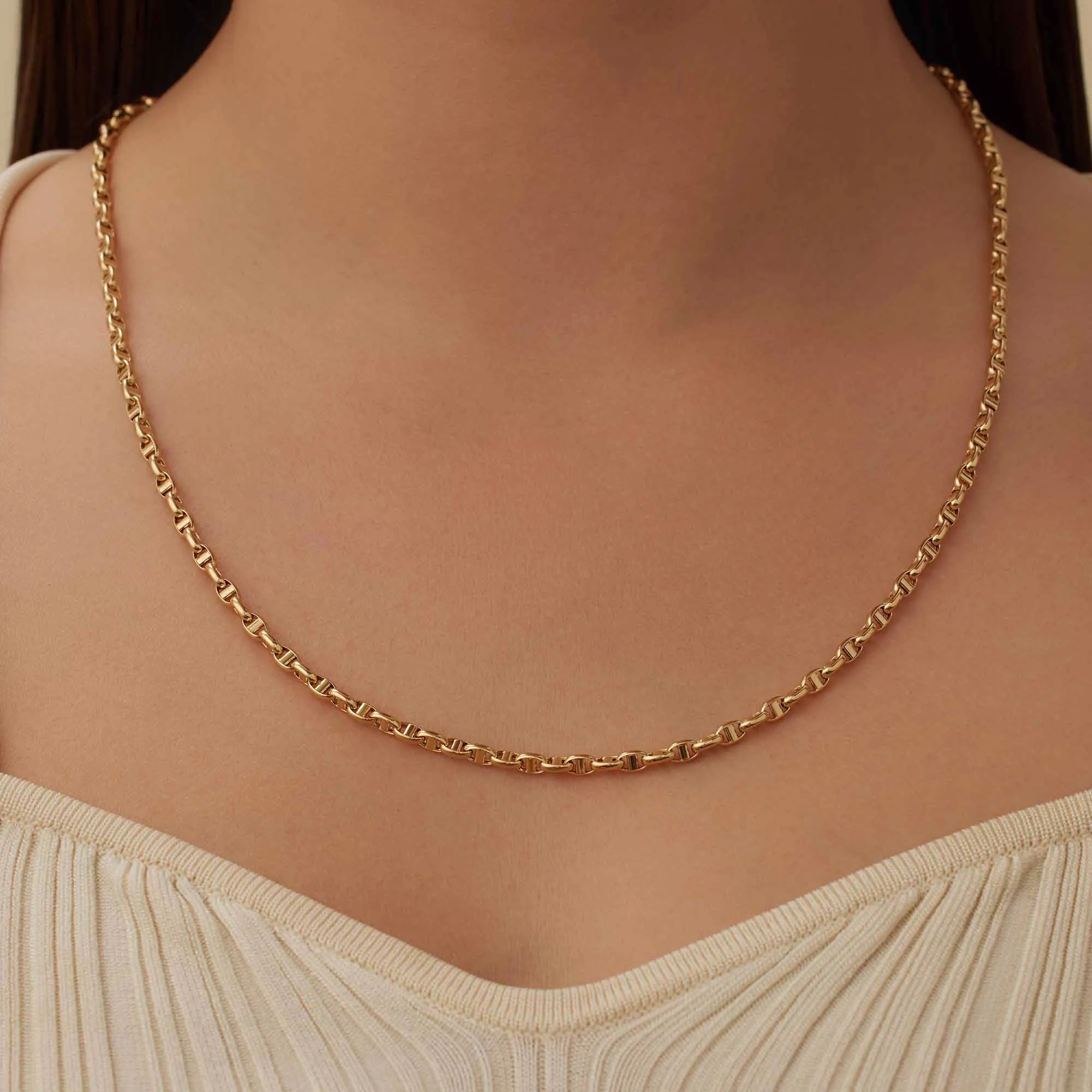 Aidee Adaline 14 karat gold link necklace