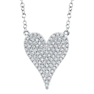 AMOR 0.21 CT DIAMOND PAVE HEART PENDANT NECKLACE SC55002004