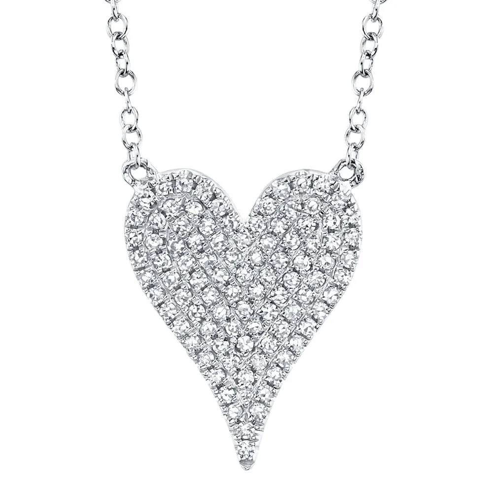 AMOR 0.21 CT DIAMOND PAVE HEART PENDANT NECKLACE SC55002004