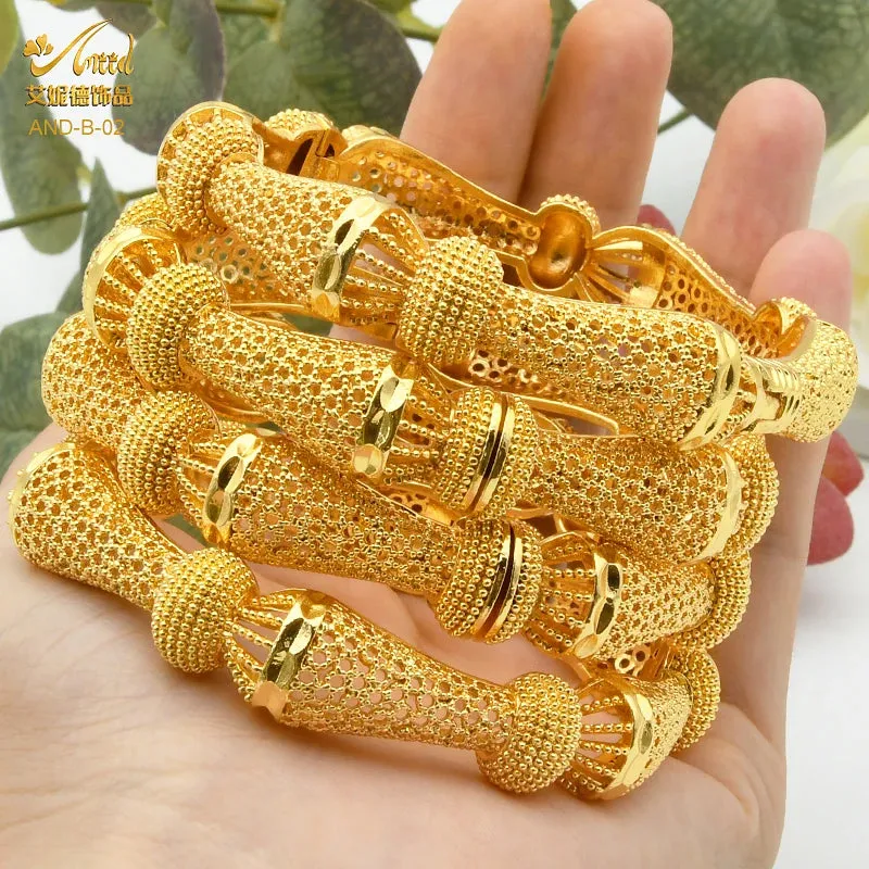 ANIID African Gold Charm Bracelet/Bangles -  Wedding Jewelry Gift-Excellent Gift for Women