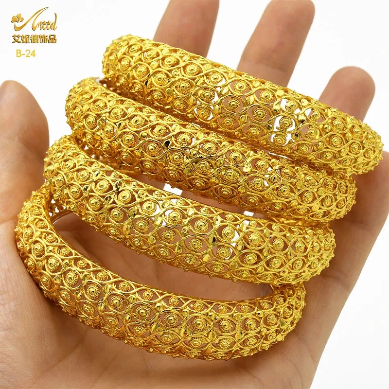 ANIID African Gold Charm Bracelet/Bangles -  Wedding Jewelry Gift-Excellent Gift for Women