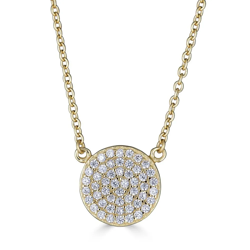 Aura Pave Disc Necklace