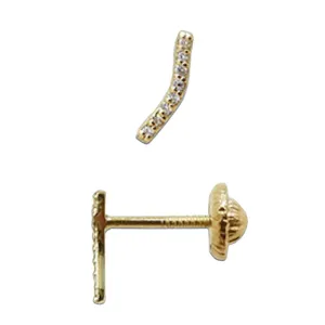 BecKids 14k Gold Sparkling Crawlers Earrings