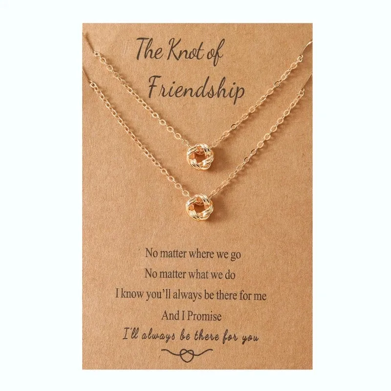 Best Friend Necklace Knot Pendant Matching Necklaces