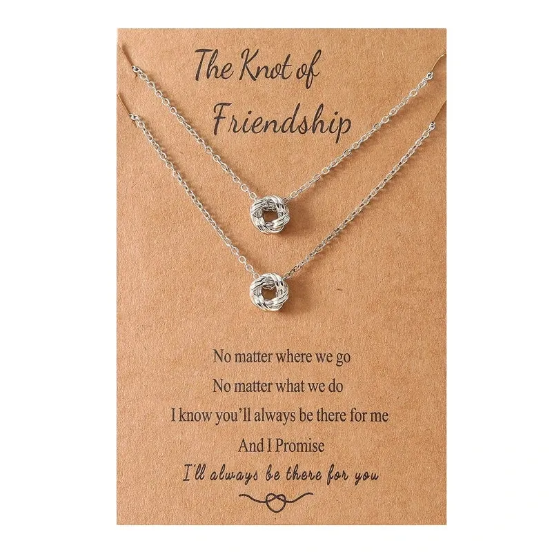 Best Friend Necklace Knot Pendant Matching Necklaces