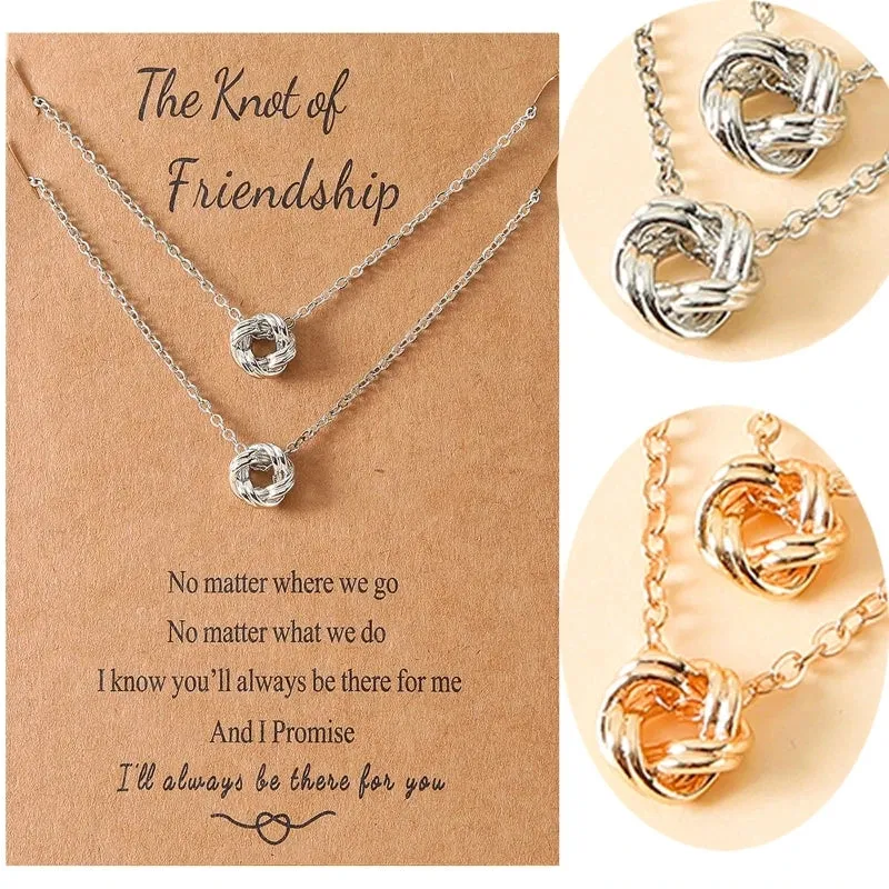 Best Friend Necklace Knot Pendant Matching Necklaces