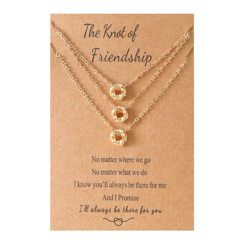 Best Friend Necklace Knot Pendant Matching Necklaces