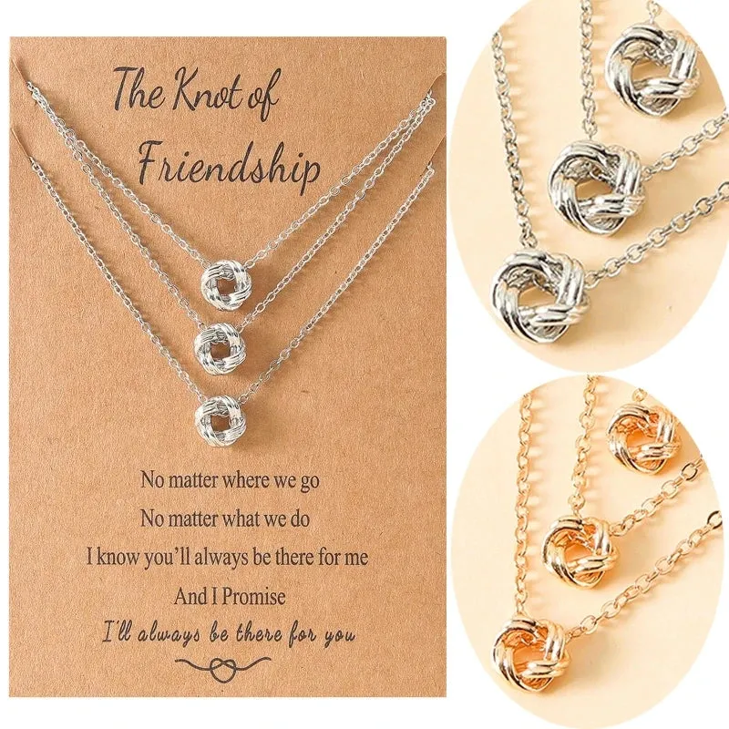 Best Friend Necklace Knot Pendant Matching Necklaces