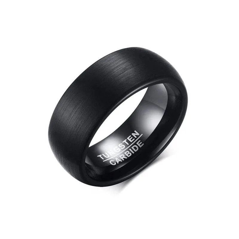 Black Punk Tungsten Men's Wedding Band