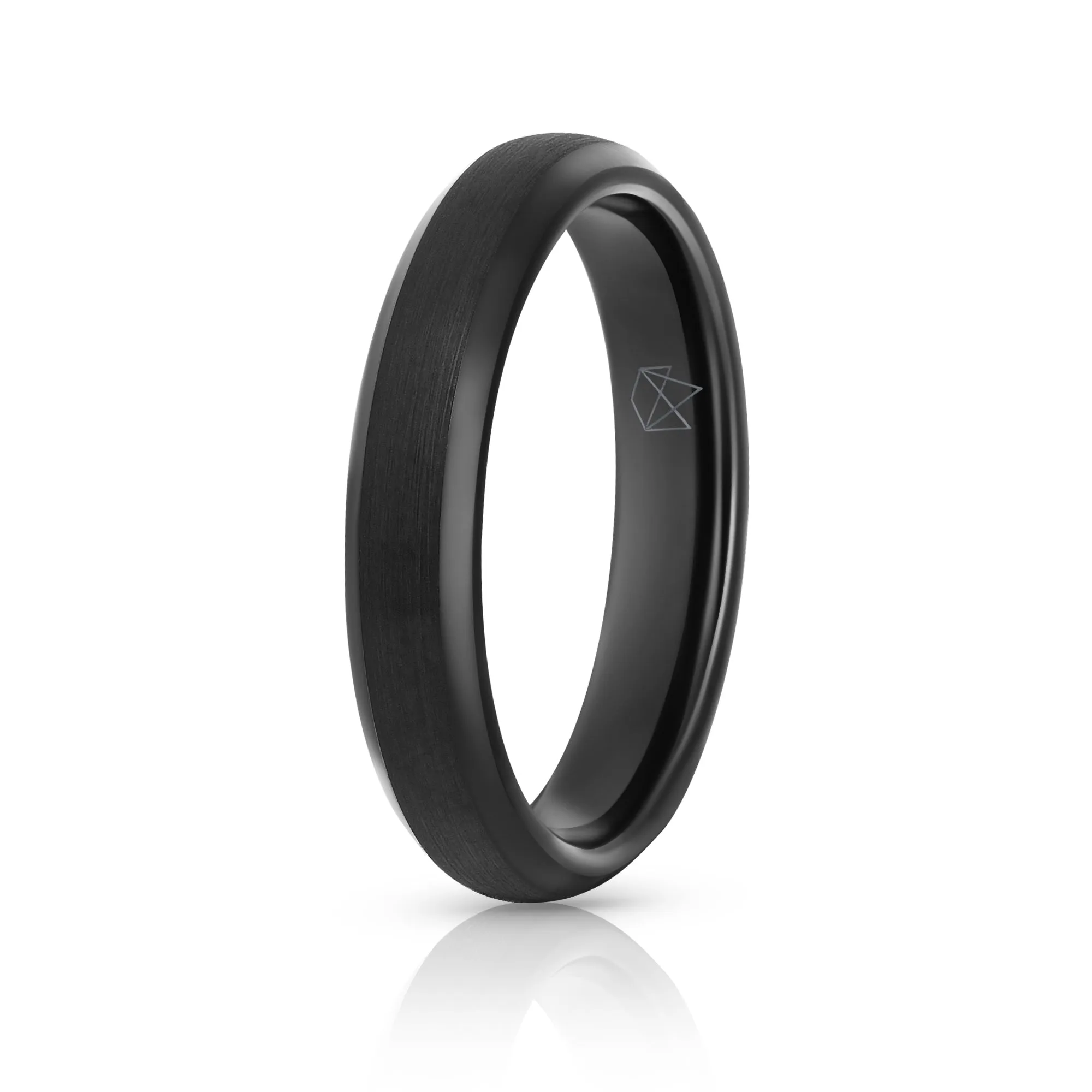 Black Tungsten Ring - Minimalist - 4MM