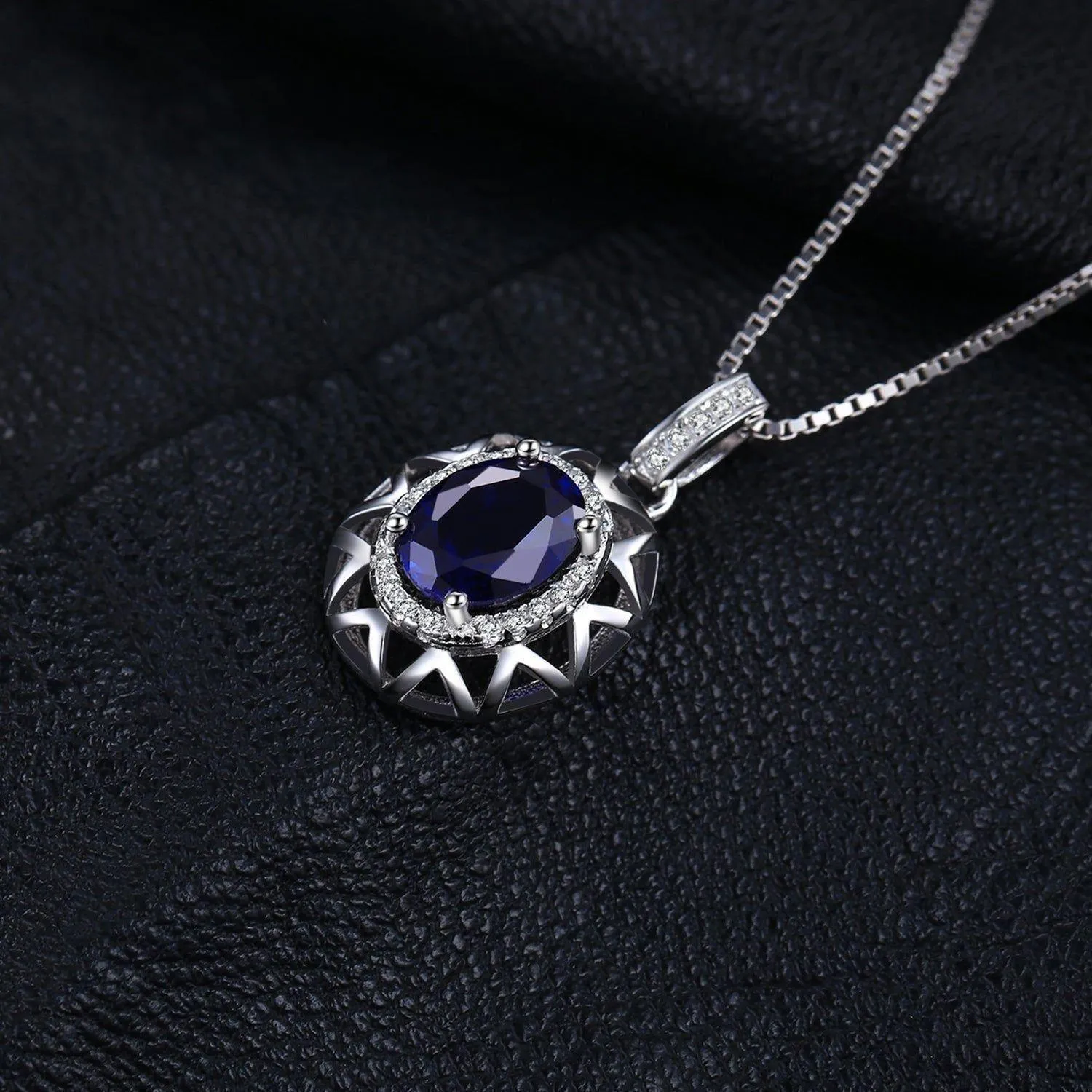 Blue Sapphire Pendant Charm Jewelry Without Chain - JOS0327