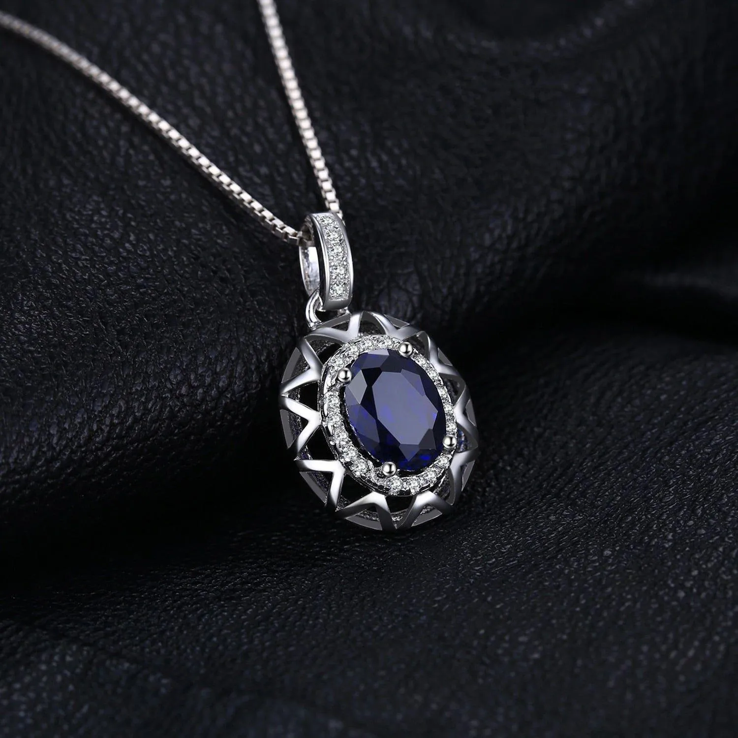 Blue Sapphire Pendant Charm Jewelry Without Chain - JOS0327