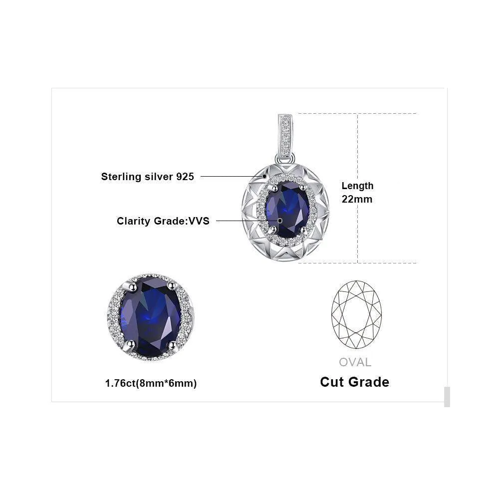 Blue Sapphire Pendant Charm Jewelry Without Chain - JOS0327