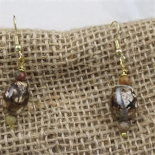 Brown Glass Drop Earrings