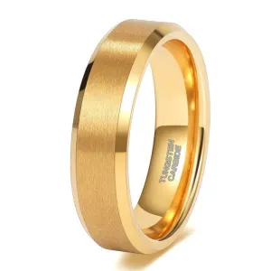 Brushed Gold Plated Tungsten Men's Wedding Band