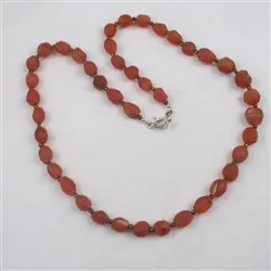 Carnelian Gemstone Nugget Long Necklace