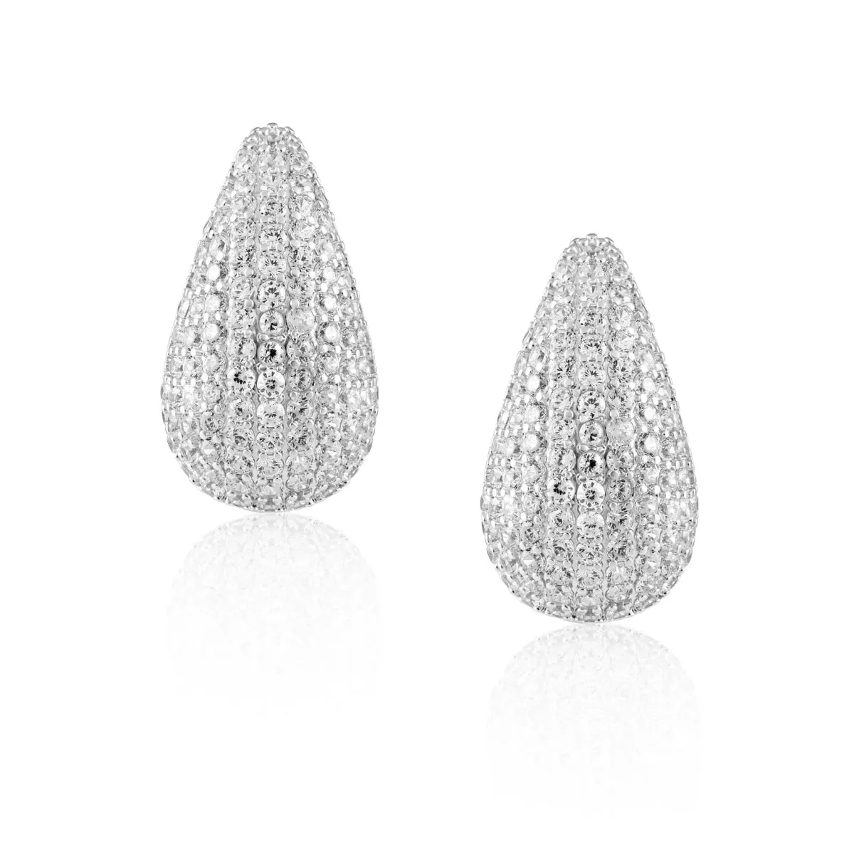 Celine CZ Raindrop Earrings | Silver