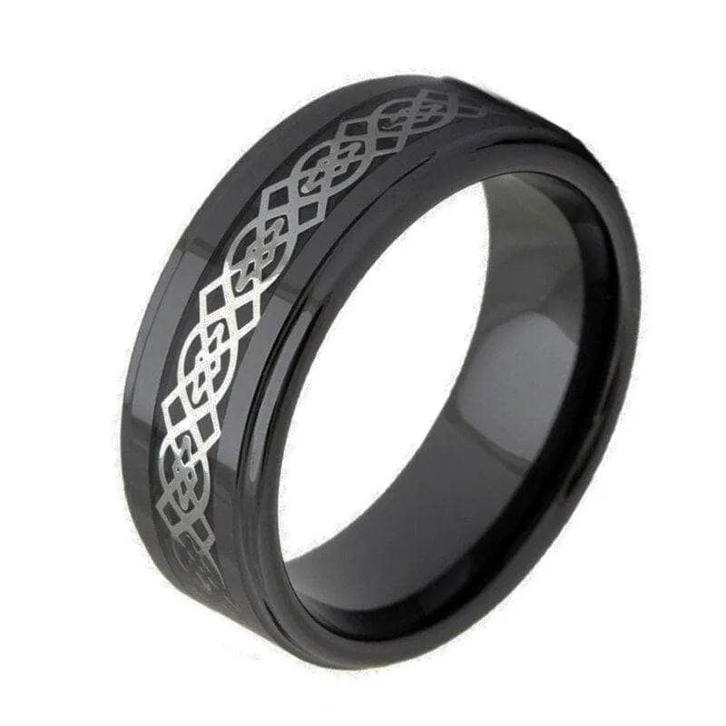 Celtic Knot Men's Ceramic Wedding Band