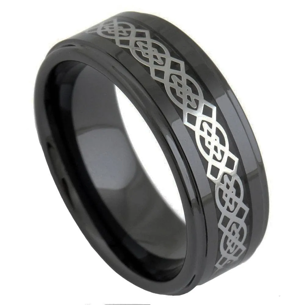 Celtic Knot Men's Ceramic Wedding Band